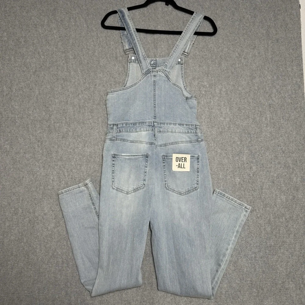 Rue 21 Overalls Women's Size 9 Distressed Vanilla Star Classic Country Workwear - Picture 4 of 7